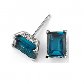LONDON BLUE TOPAZ WHITE GOLD EARRINGS